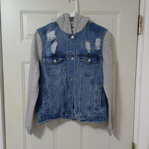 Ashley Vintage Charm Denim Gray Hooded Jacket By